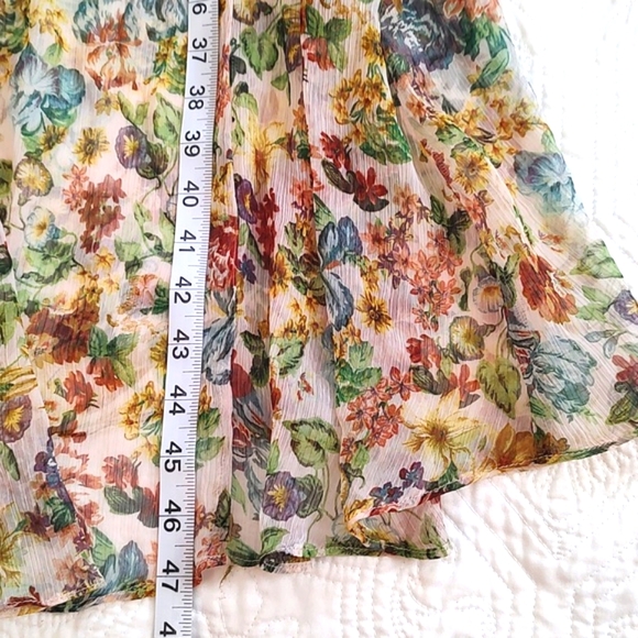 Zara Womens Floral Semi Sheer Overlay Dress /Size S - Picture 11 of 13